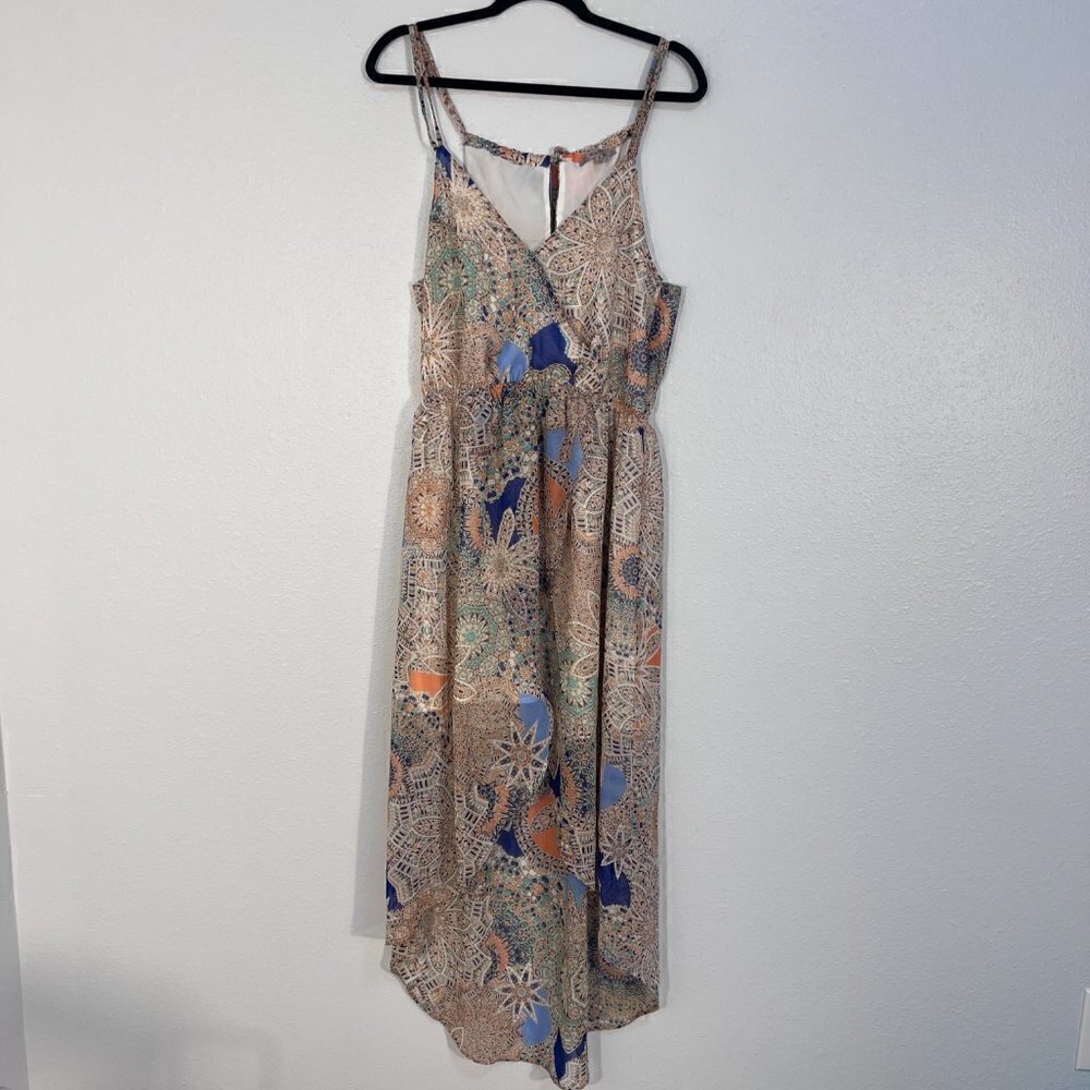 Miss Me Lined Sleeveless High/ Low V Neck Dress